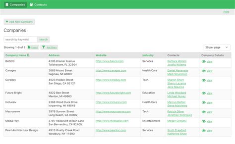Contact directory .